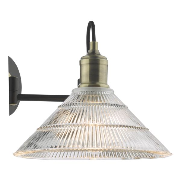 Boyd Wall Light Antique Brass and Ribbed Glass - Image 3