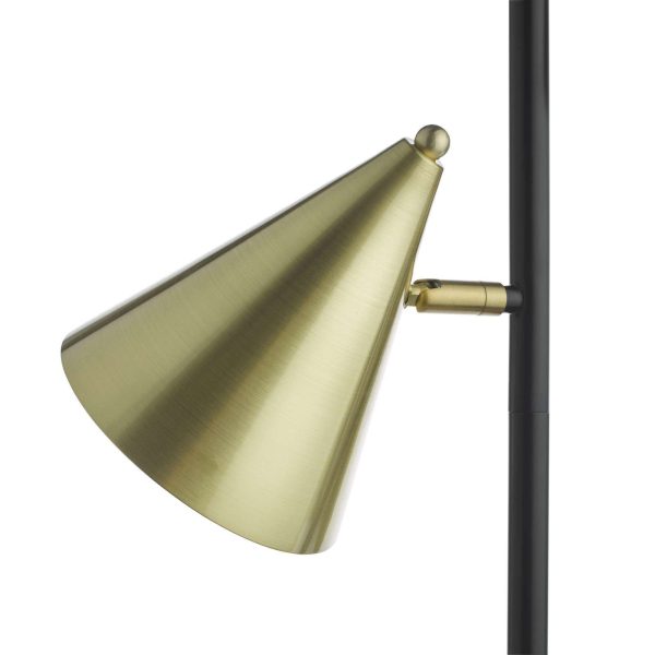 Branco 3 Light Floor Lamp Matt Black And Brass - Image 3