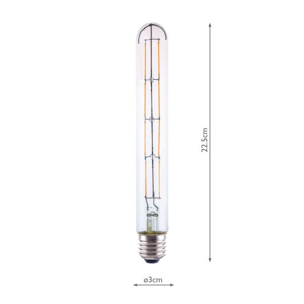 (SOLD AS 5PK) E27 LED DIM TUBE LAMP 6W 650LM 2700K CLEAR - Image 4