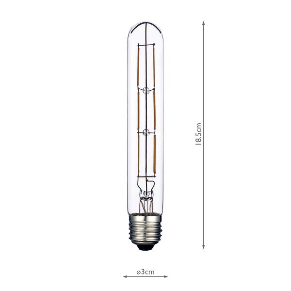 (SOLD AS 5PK) E27 LED DIM TUBE LAMP 6W 600LM 2700K CLEAR - Image 4