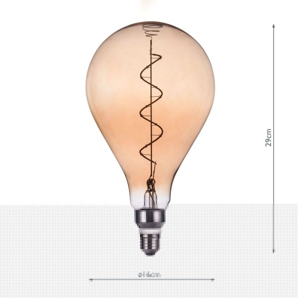 E27 LED Dimmable Vintage Flex Filament Bulb 4W 300 Lumens Amber - Image 4