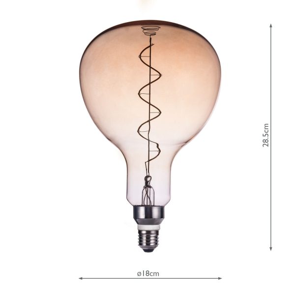 E27 LED Dimmable Vintage Globe Filament 5W 380 Lumens Amber - Image 2