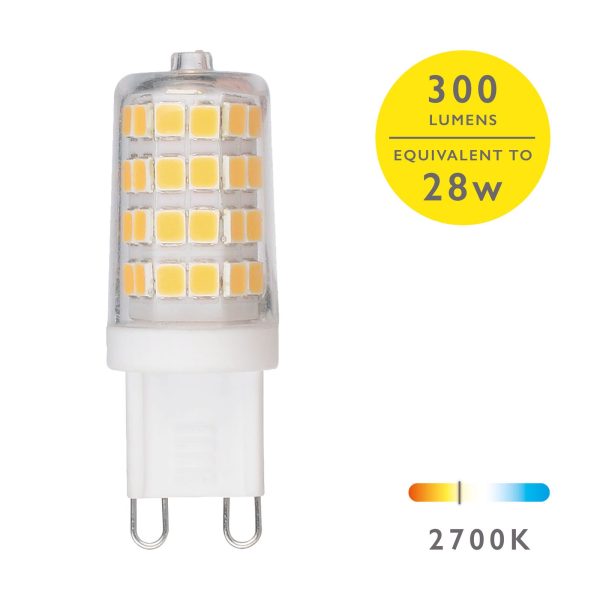 (SOLD AS 10PK) G9 LED LAMP3W 300LM 2700K CLEAR