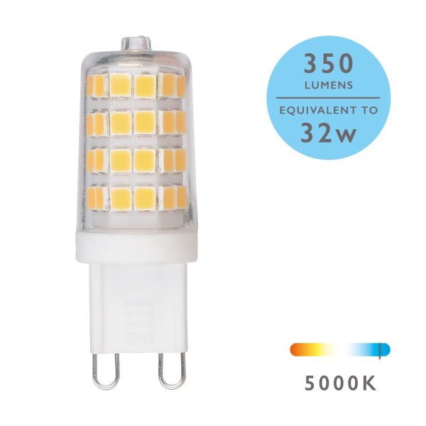 G9 LED 3.5W 350 Lumens 5000 Kelvin Clear (Sold as 10PK)