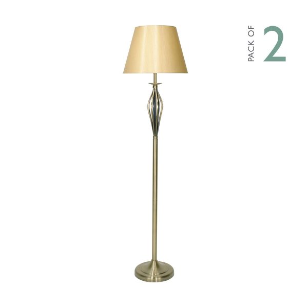 Bybliss Floor Lamp Antique Brass complete with BYB1535 Gold Shade - Image 4