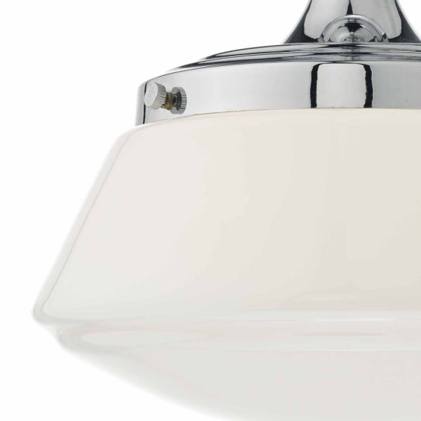 Caden 1lt Semi Flush Polished Chrome & Opal Glass IP44 - Image 2