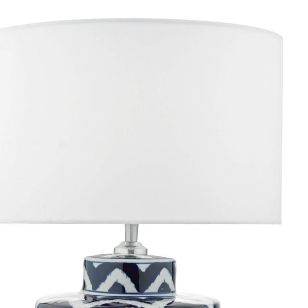 Caelan Table Lamp Blue & White With Shade - Image 3