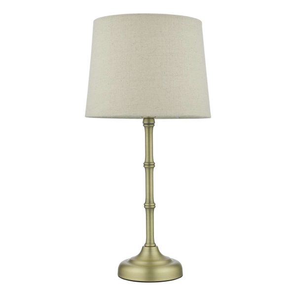 Cane Table Lamp Antique Brass With Shade - Image 2