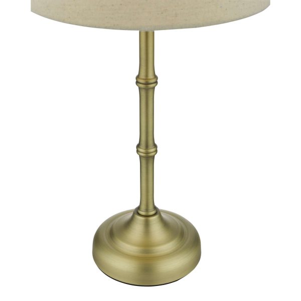 Cane Table Lamp Antique Brass With Shade - Image 4