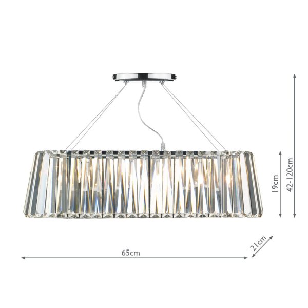 Cecilia 3 Light G9 Oval Linear Pendant Bar - Image 5