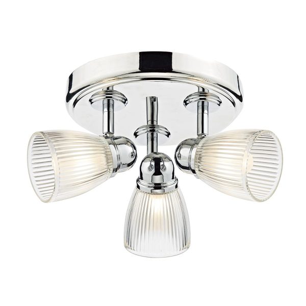 Cedric 3 Light Round Plate Spot Polished Chrome IP44 - Image 3