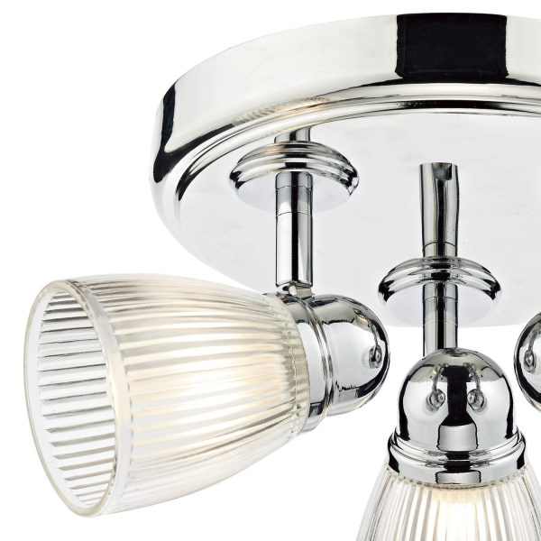 Cedric 3 Light Round Plate Spot Polished Chrome IP44 - Image 2