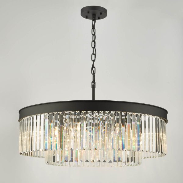 Celeus 8 Light Chandelier Anthracite & Crystal - Image 4