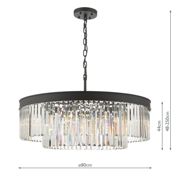 Celeus 8 Light Chandelier Anthracite & Crystal - Image 7