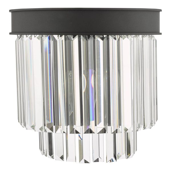 Celeus 2 Light Wall Light Anthracite & Crystal - Image 2