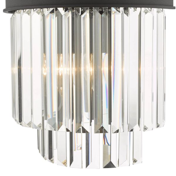 Celeus 2 Light Wall Light Anthracite & Crystal - Image 4