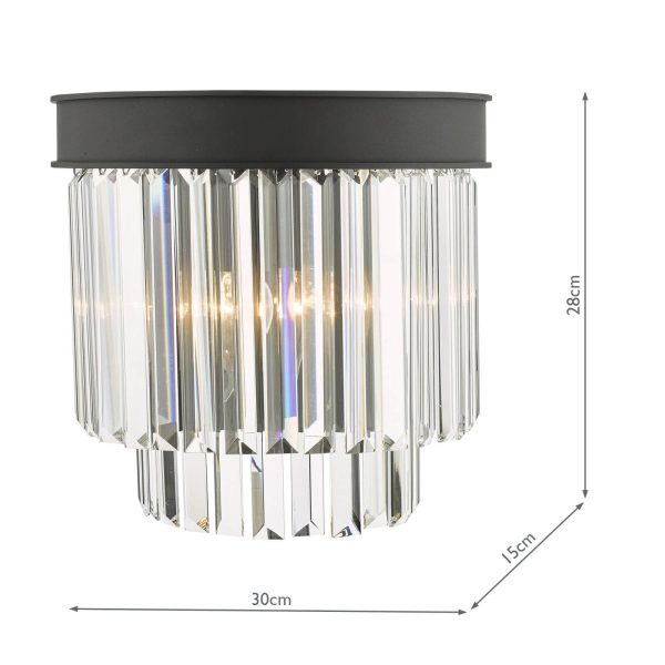 Celeus 2 Light Wall Light Anthracite & Crystal - Image 6