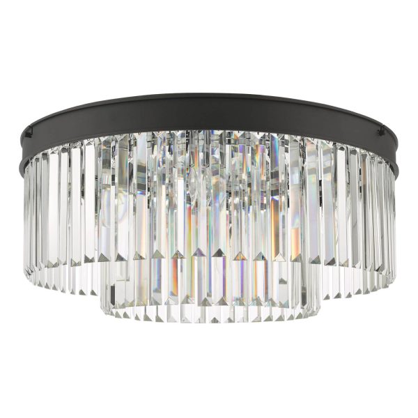 Celeus 6 Light Flush Matt Anthracite & Crystal - Image 2