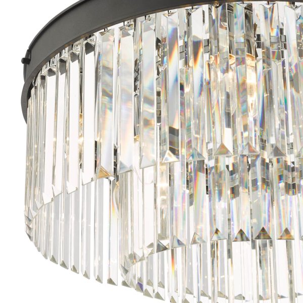 Celeus 6 Light Flush Matt Anthracite & Crystal - Image 3