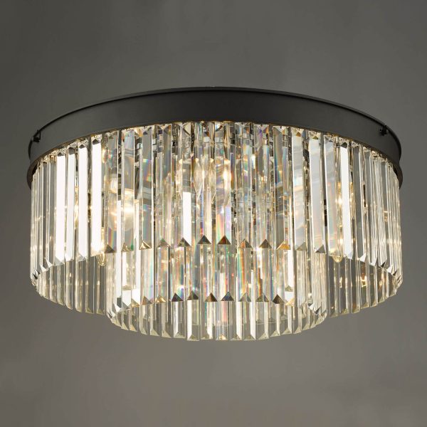 Celeus 6 Light Flush Matt Anthracite & Crystal - Image 4