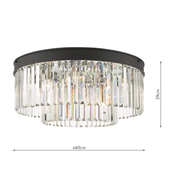 Celeus 6 Light Flush Matt Anthracite & Crystal - Image 7