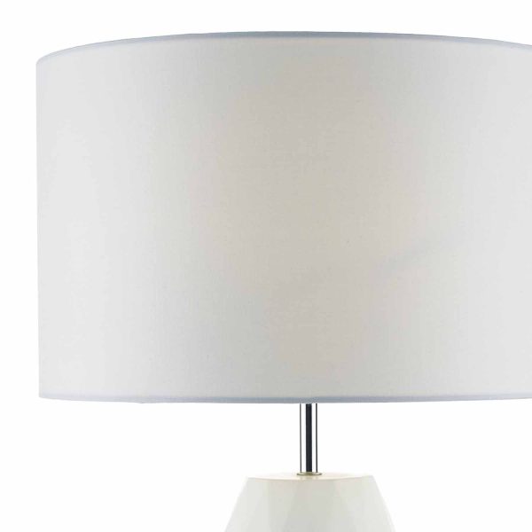 Ciara Table Lamp White Base c/w White Linen Shade