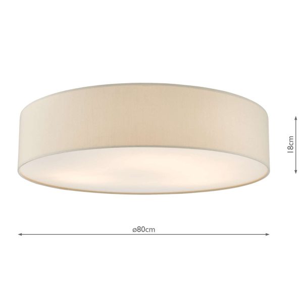 Cierro 6 Light Flush Taupe With Diffuser 80cm - Image 5