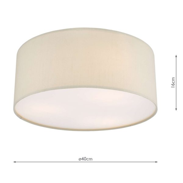 Cierro 3 Light Flush Taupe With Diffuser 40cm - Image 5