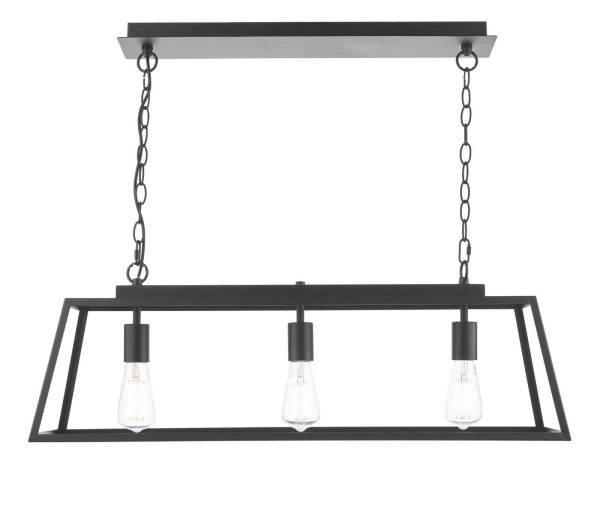 Claudia 3 Light Bar Pendant Matt Black