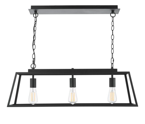 Claudia 3 Light Bar Pendant Matt Black - Image 2