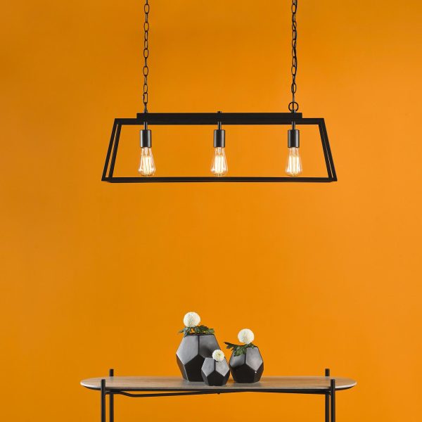 Claudia 3 Light Bar Pendant Matt Black - Image 7