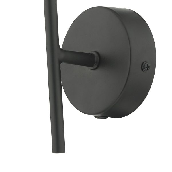 Cohen 1 Light Wall Light Matt Black With Opal Glass - Image 6