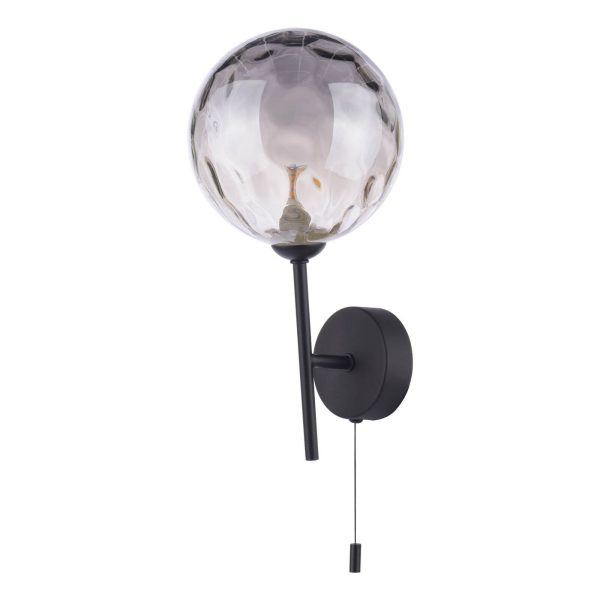 Cohen Wall Light Matt Black Smoked Glass - Image 2