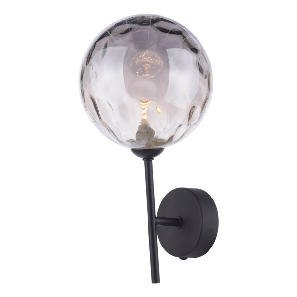 Cohen Wall Light Matt Black Smoked Glass - Image 3