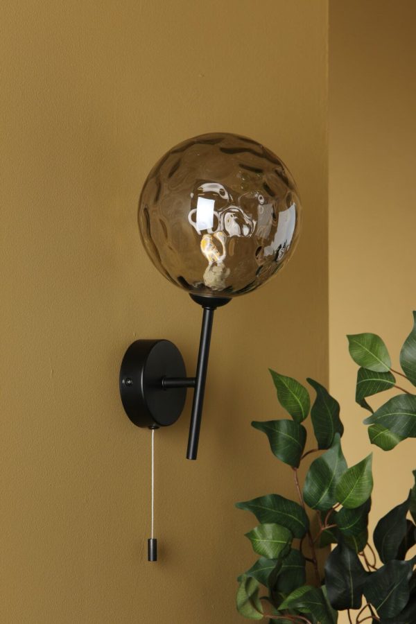 Cohen Wall Light Matt Black Smoked Glass - Image 6