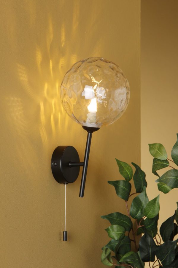 Cohen Wall Light Matt Black Moulded Glass - Image 5