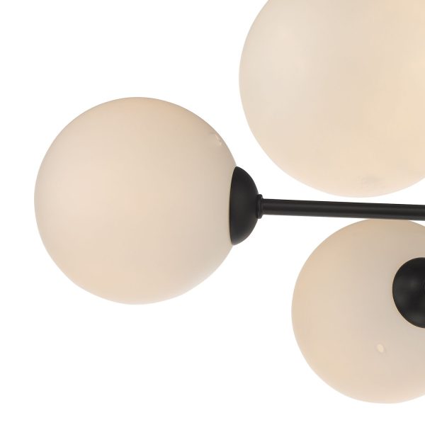 Cohen 7 Light Semi Flush Matt Black Opal Glass - Image 4