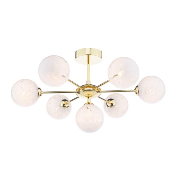 Cohen 7 Light Semi-Flush Polished Gold & Confetti Glass