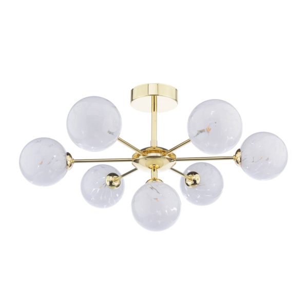 Cohen 7 Light Semi-Flush Polished Gold & Confetti Glass - Image 2