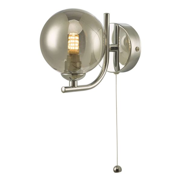 Cradle 1 Light Wall Light Polished Chrome Smoked Glass - Image 3