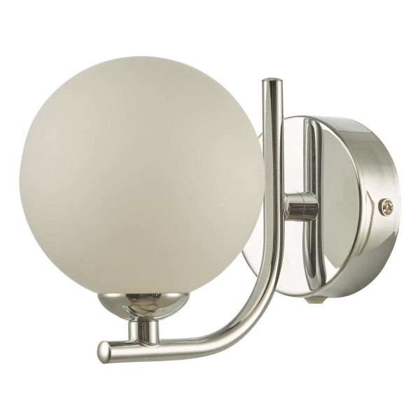 Cradle 1 Light Wall Light Polished Chrome Opal Glass - Image 2