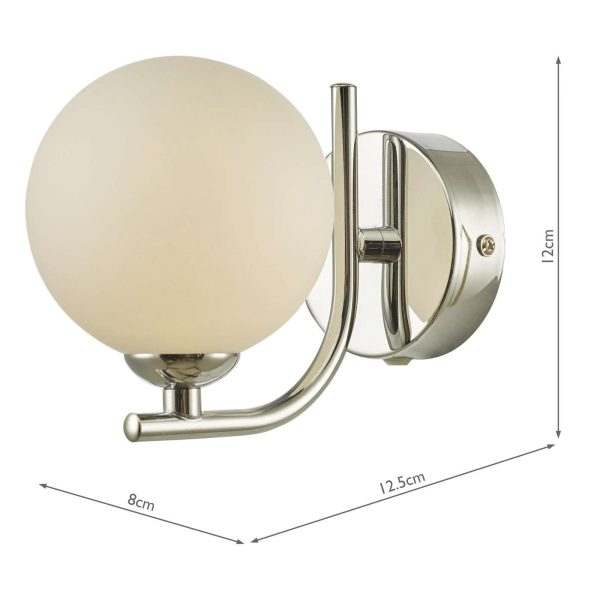 Cradle 1 Light Wall Light Polished Chrome Opal Glass - Image 5