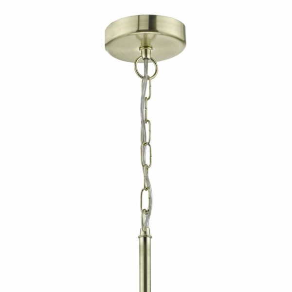 Cristin 4lt Pendant Satin Brass C/W Navy Ribbon Shade - Image 3