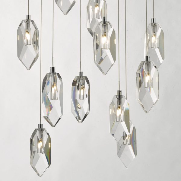 Crystal 12lt Cluster Pendant Polished Chrome & Crystal - Image 3