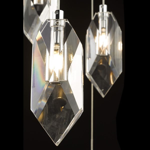 Crystal 12lt Cluster Pendant Polished Chrome & Crystal - Image 6