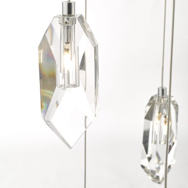 Crystal 12lt Cluster Pendant Polished Chrome & Crystal - Image 8