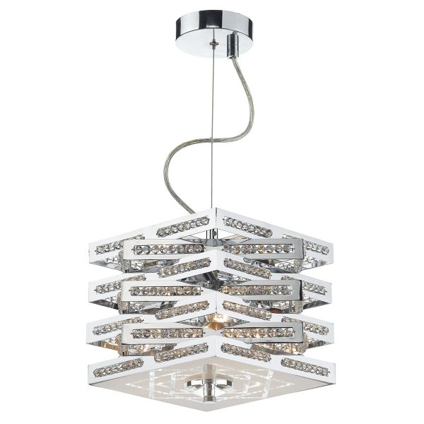 Cube 3 Light Pendant Polished Chrome - Image 4