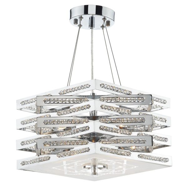 Cube 5 Light Pendant Polished Chrome - Image 4