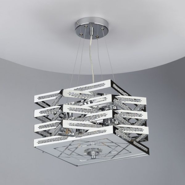 Cube 5 Light Pendant Polished Chrome - Image 6