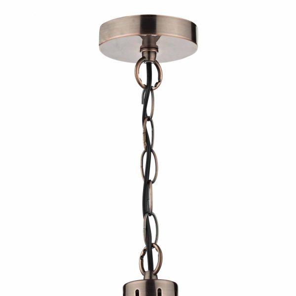 Debut 1 Light Pendant Brushed Antique Copper - Image 3